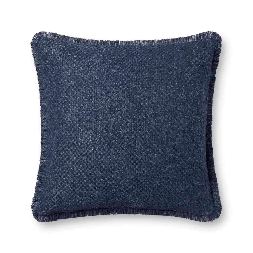 Loloi II Pillows Collection Navy Pillow PLL0121 Navy / 22" x 22" Cover w/Down Insert