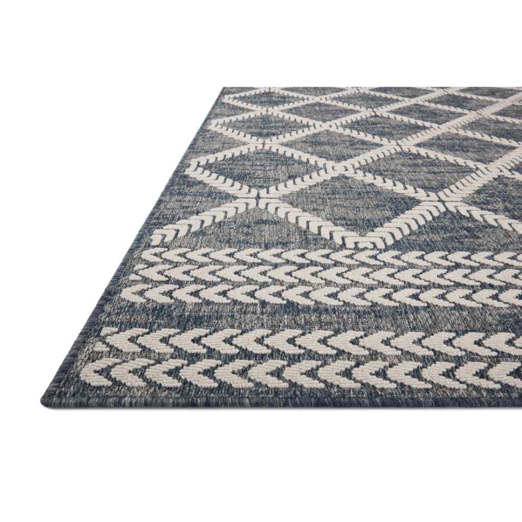 Loloi II Rainier Collection Denim / Ivory Rug RAI-05 Denim / Ivory / 18" x 18" Sample