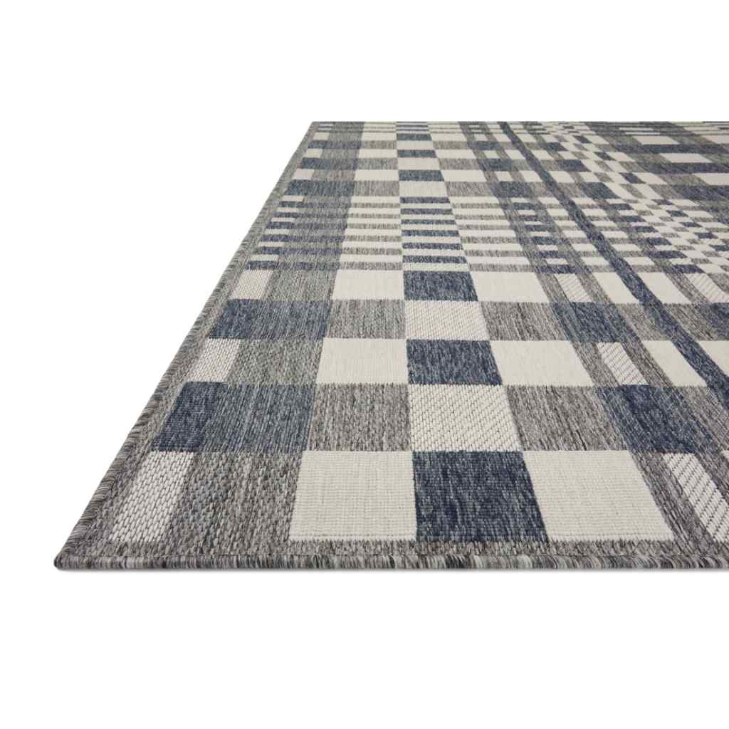Loloi II Rainier Collection Ivory / Denim Rug RAI-04 Ivory / Denim / 18" x 18" Sample