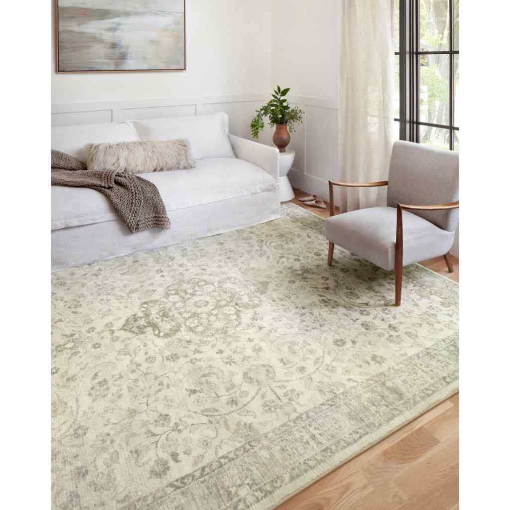 Loloi II Rosette Collection Ivory / Silver Rug ROS-02 Ivory / Silver / 18" x 18" Sample