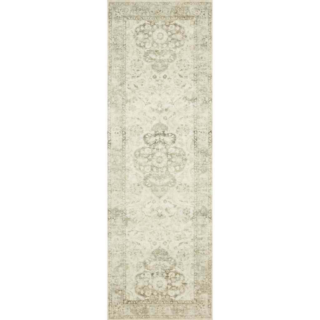 Loloi II Rosette Collection Ivory / Silver Rug ROS-02 Ivory / Silver / 2'-6" x 7'-6"
