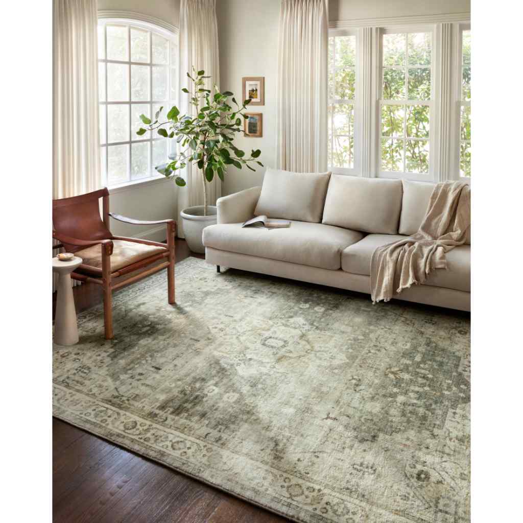 Loloi II Rosette Collection Sage / Beige Rug ROS-09 Sage / Beige / 18" x 18" Sample