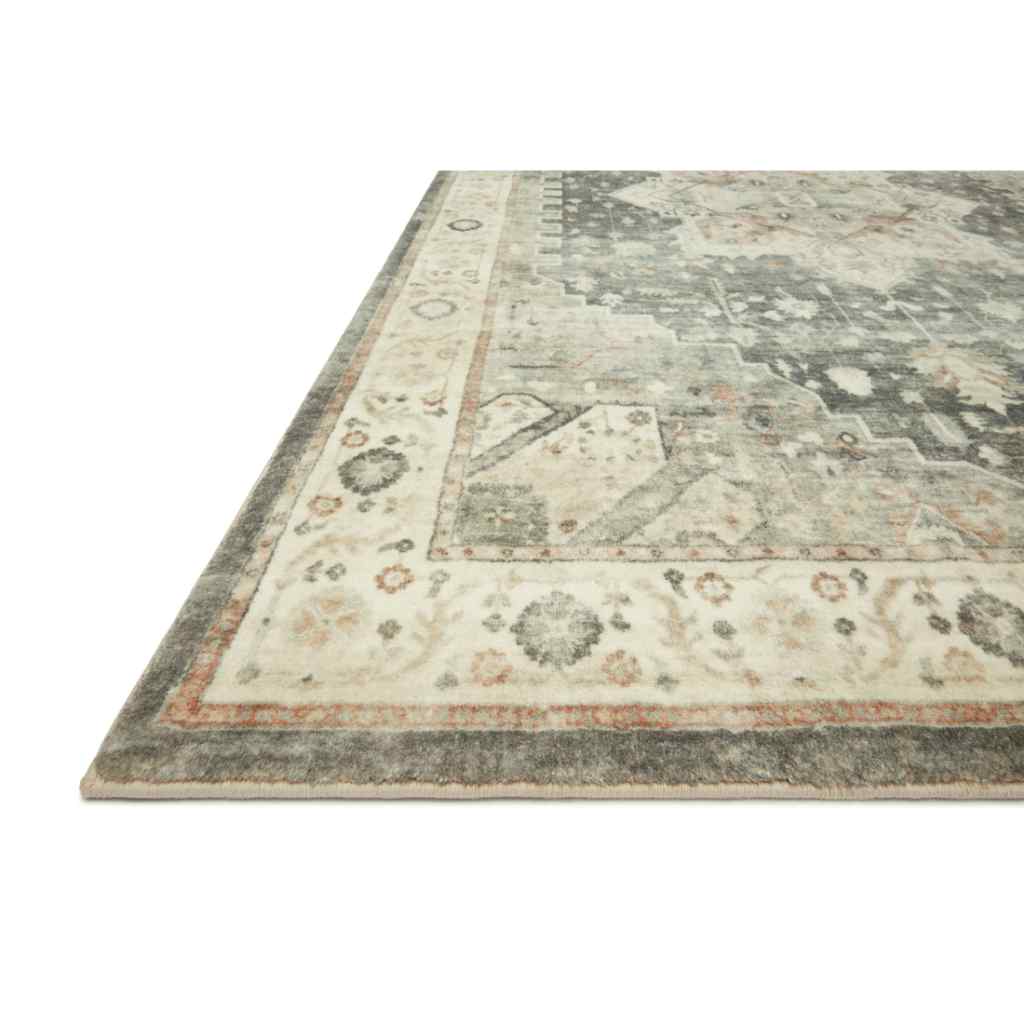 Loloi II Rosette Collection Slate / Ivory Rug ROS-09 Slate / Ivory / 18" x 18" Sample