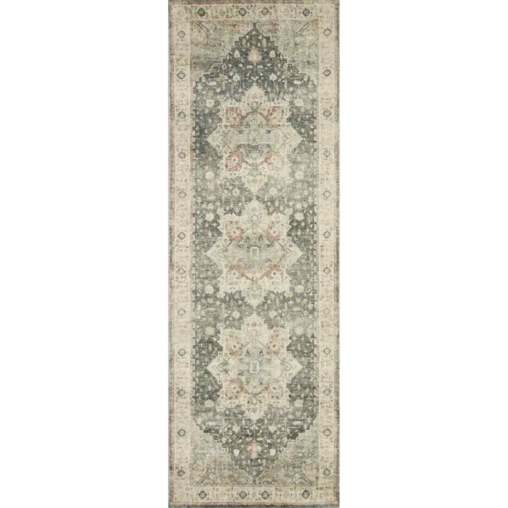 Loloi II Rosette Collection Slate / Ivory Rug ROS-09 Slate / Ivory / 2'-6" x 7'-6"