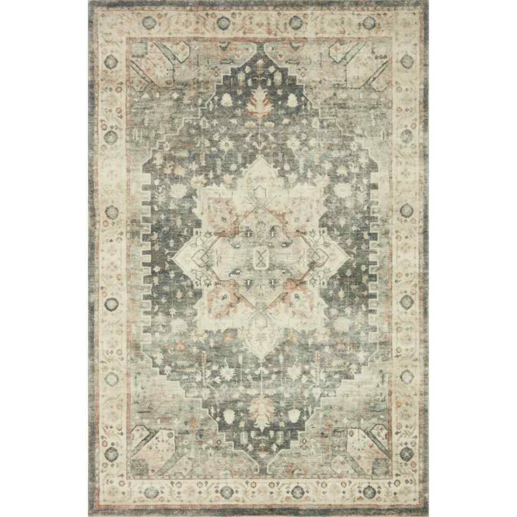 Loloi II Rosette Collection Slate / Ivory Rug ROS-09 Slate / Ivory / 3'-3" x 5'-3"