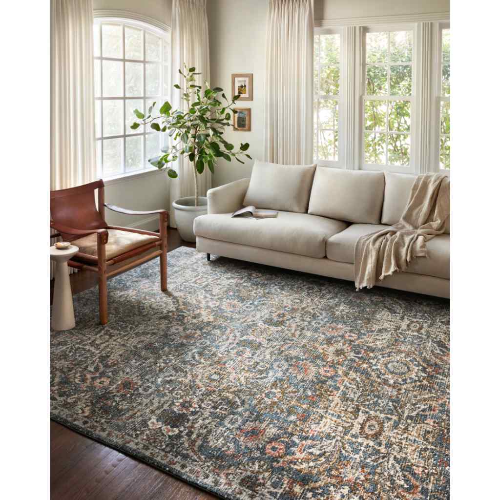 Loloi II Saban Collection Blue / Sand Rug SAB-04 Blue / Sand / 18" x 18" Sample