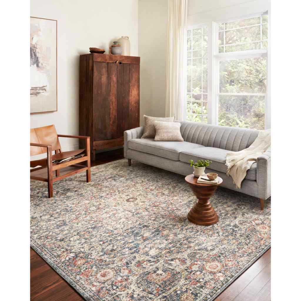Loloi II Saban Collection Blue / Spice Rug SAB-02 Blue / Spice / 18" x 18" Sample