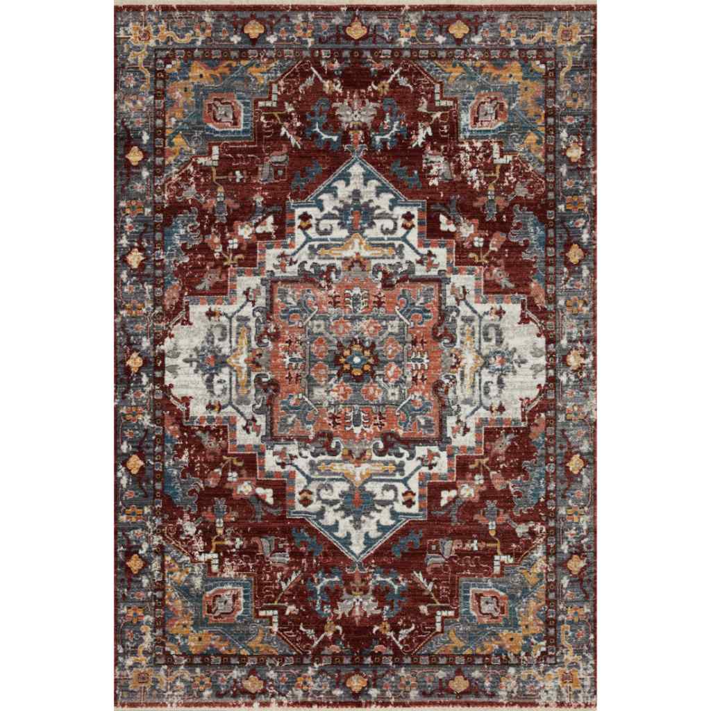 Loloi II Samra Collection Brick / Grey Rug SAM-10 Brick / Grey / 11'-6" x 15'-7"