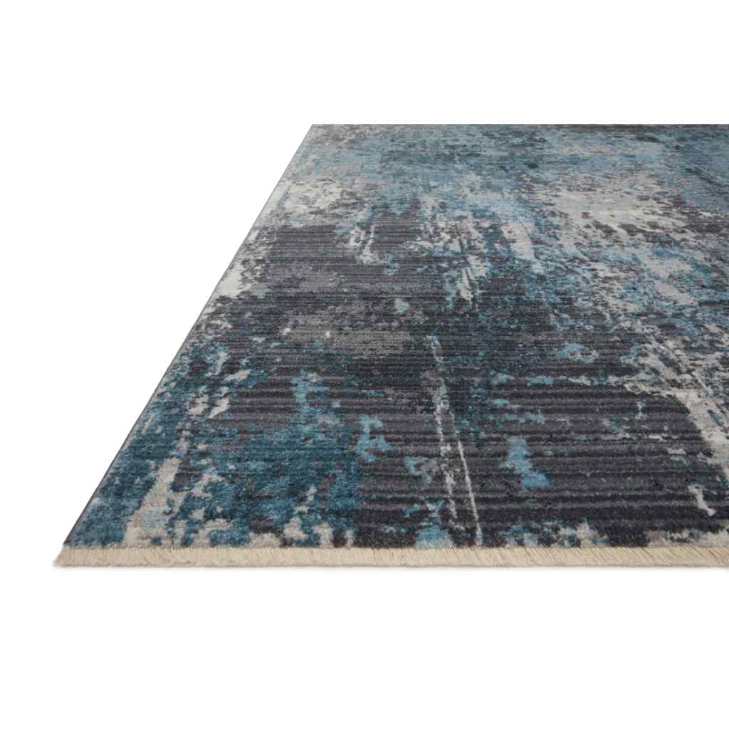 Loloi II Samra Collection Charcoal / Sky Rug SAM-06 Charcoal / Sky / 18" x 18" Sample