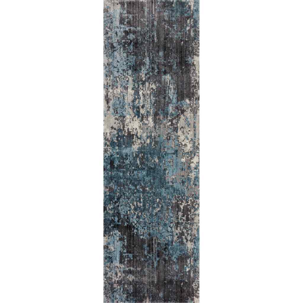 Loloi II Samra Collection Charcoal / Sky Rug SAM-06 Charcoal / Sky / 2'-7" x 10'-0"