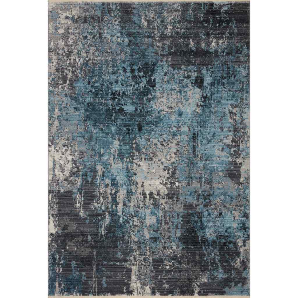 Loloi II Samra Collection Charcoal / Sky Rug SAM-06 Charcoal / Sky / 9'-6" x 13'-1"