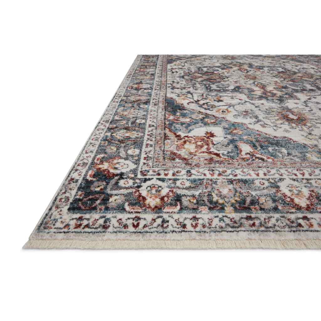 Loloi II Samra Collection Ivory / Denim Rug SAM-09 Ivory / Denim / 18" x 18" Sample