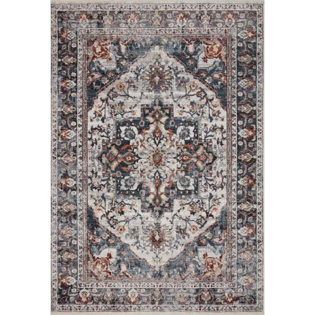 Loloi II Samra Collection Ivory / Denim Rug SAM-09 Ivory / Denim / 11'-6" x 15'-7"