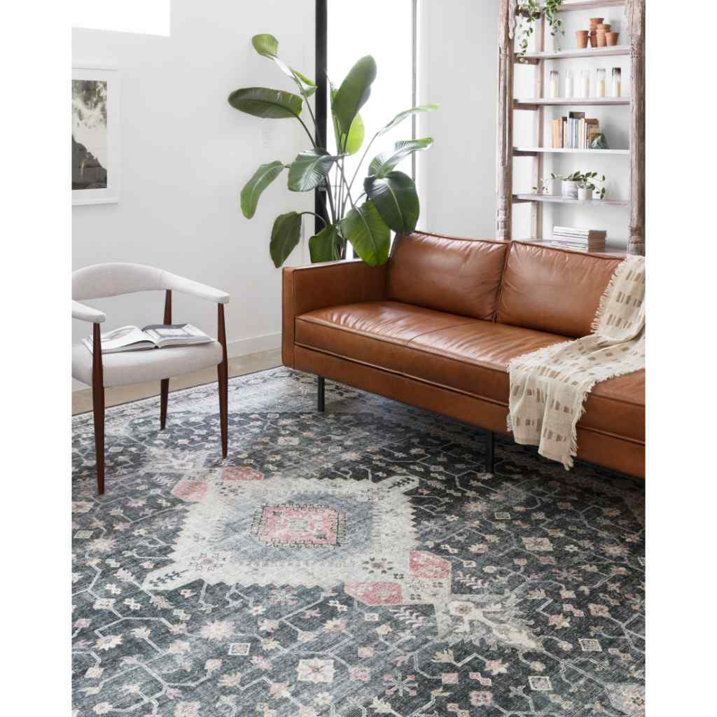 Loloi II Skye Collection Charcoal / Multi Rug SKY-02 Charcoal / Multi / 18" x 18" Sample