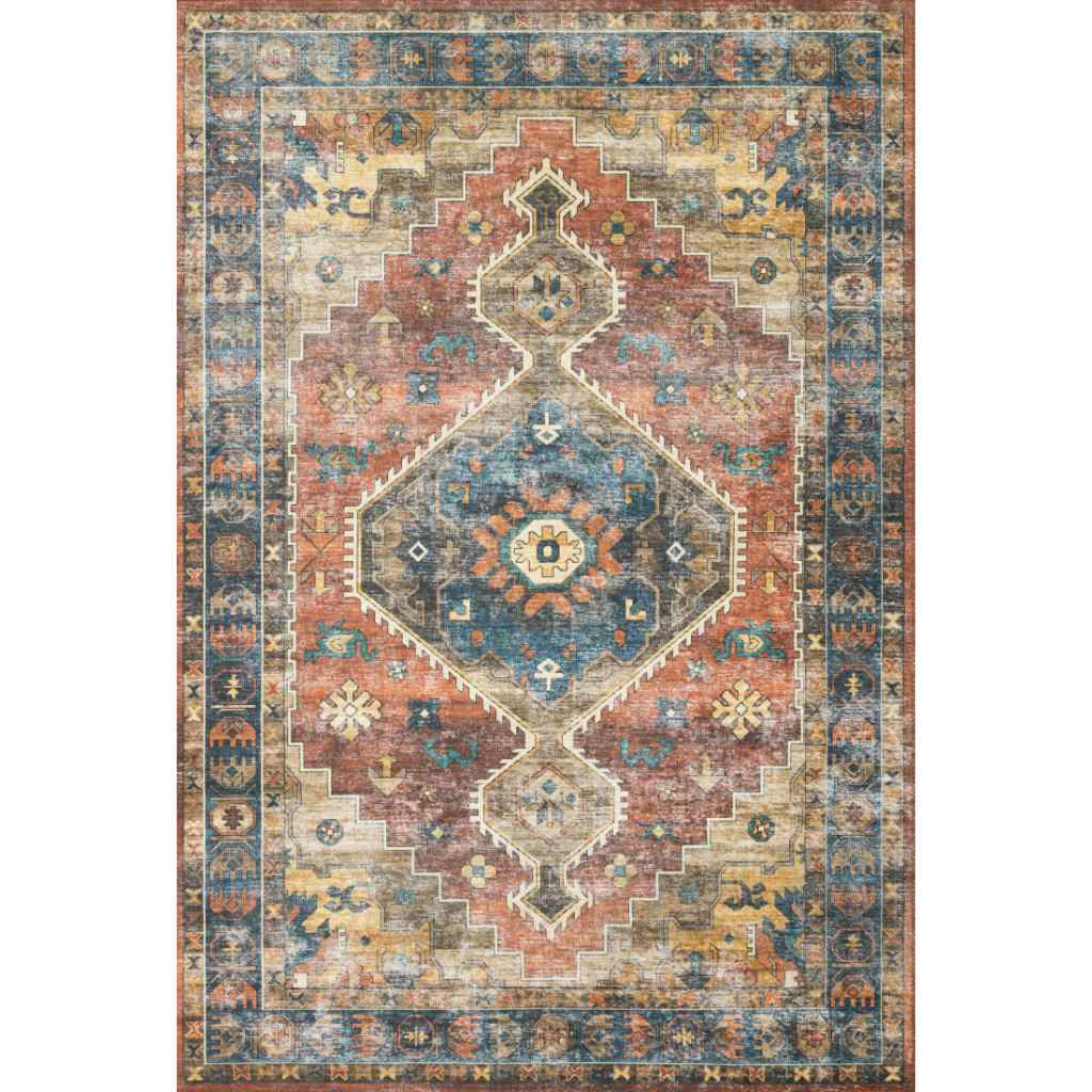 Loloi II Skye Collection Rust / Blue Rug SKY-11 Rust / Blue / 2'-3" x 3'-9"