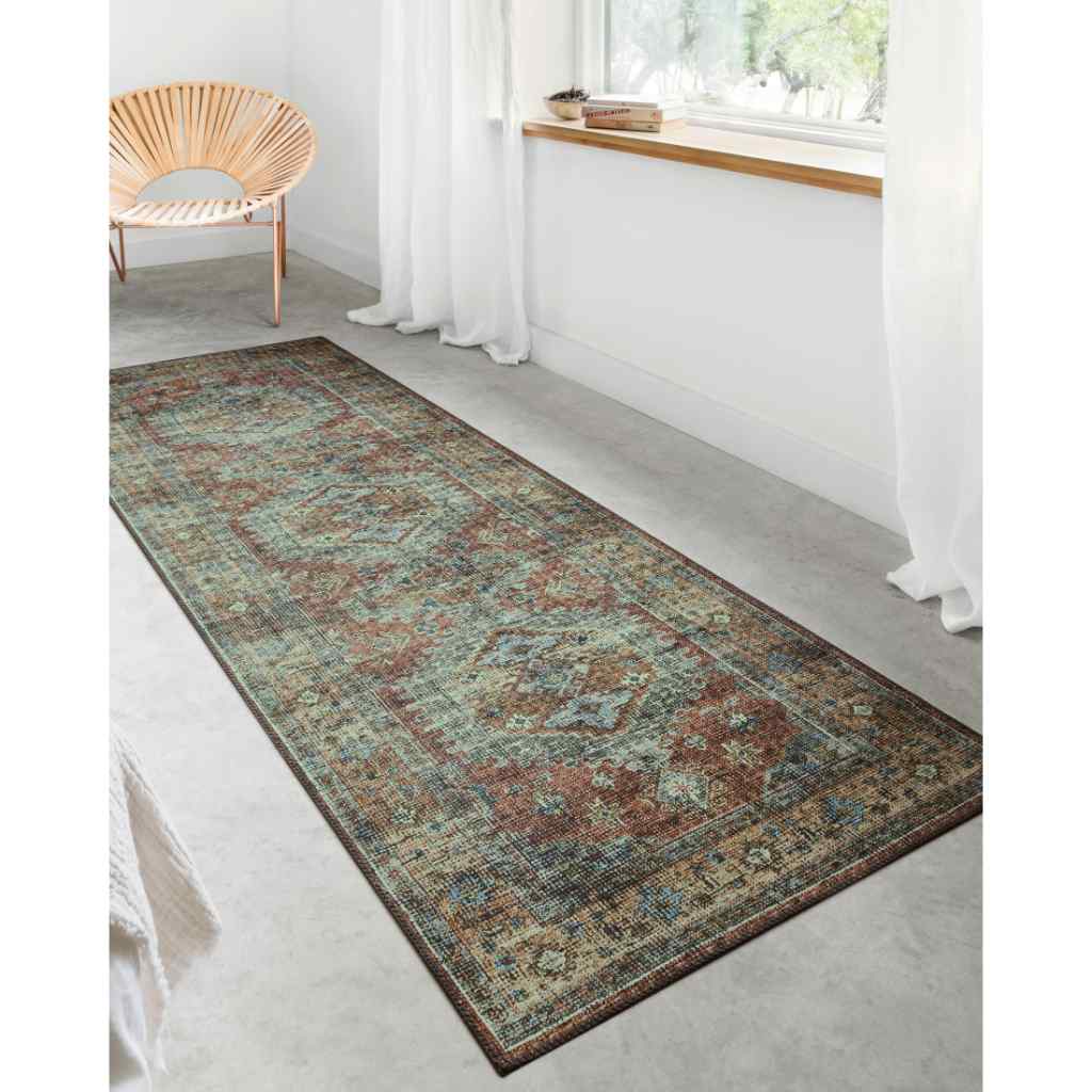 Loloi II Skye Collection Terracotta / Sky Rug SKY-07 Terracotta / Sky / 18" x 18" Sample