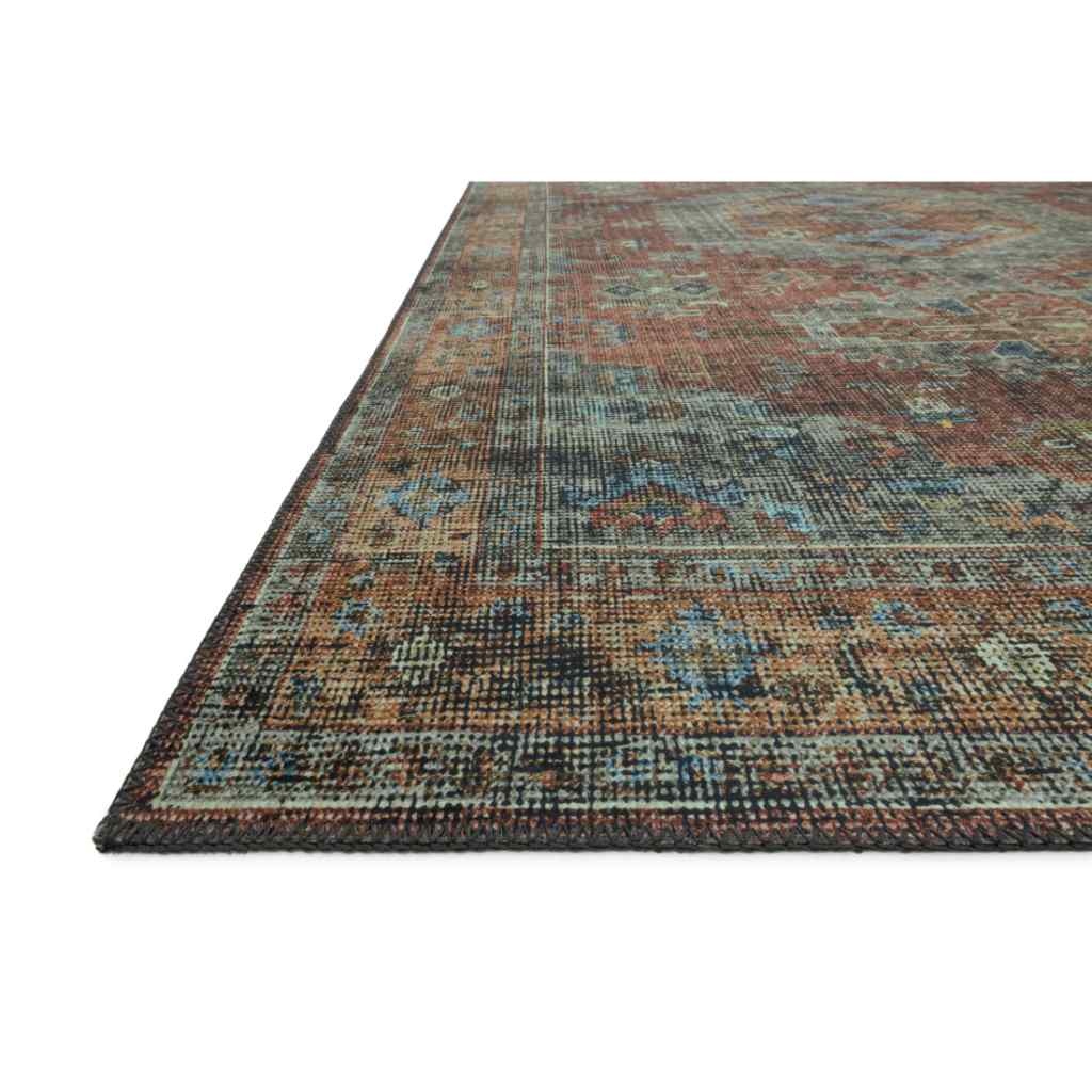 Loloi II Skye Collection Terracotta / Sky Rug SKY-07 Terracotta / Sky / 18" x 18" Sample