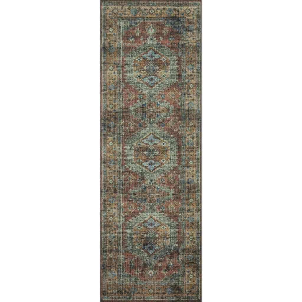 Loloi II Skye Collection Terracotta / Sky Rug SKY-07 Terracotta / Sky / 2'-6" x 10'-0"