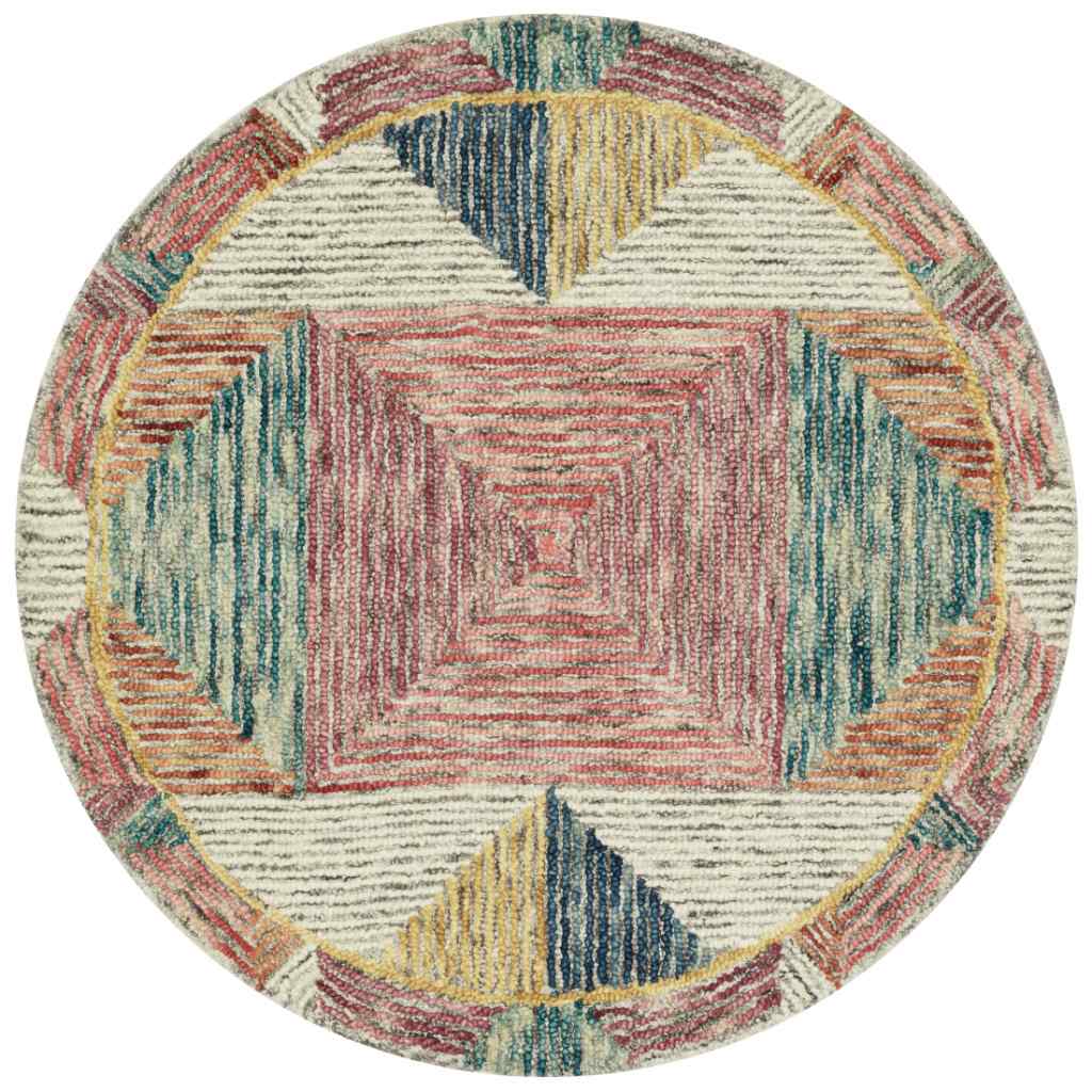 Loloi II Spectrum Collection Silver / Fiesta Rug SPE-01 Silver / Fiesta / 3'-0" x 3'-0" Round