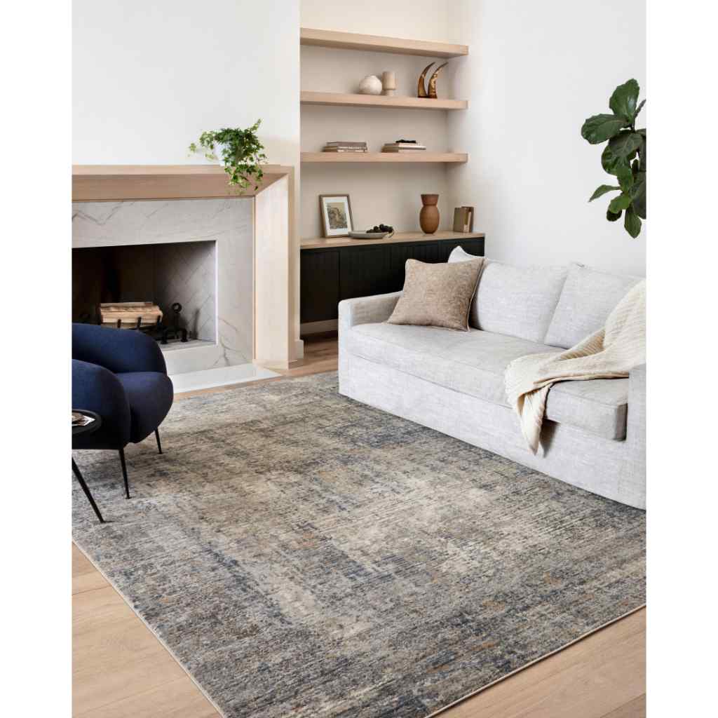 Loloi II Teagan Collection Denim / Slate Rug TEA-05 Denim / Slate / 18" x 18" Sample