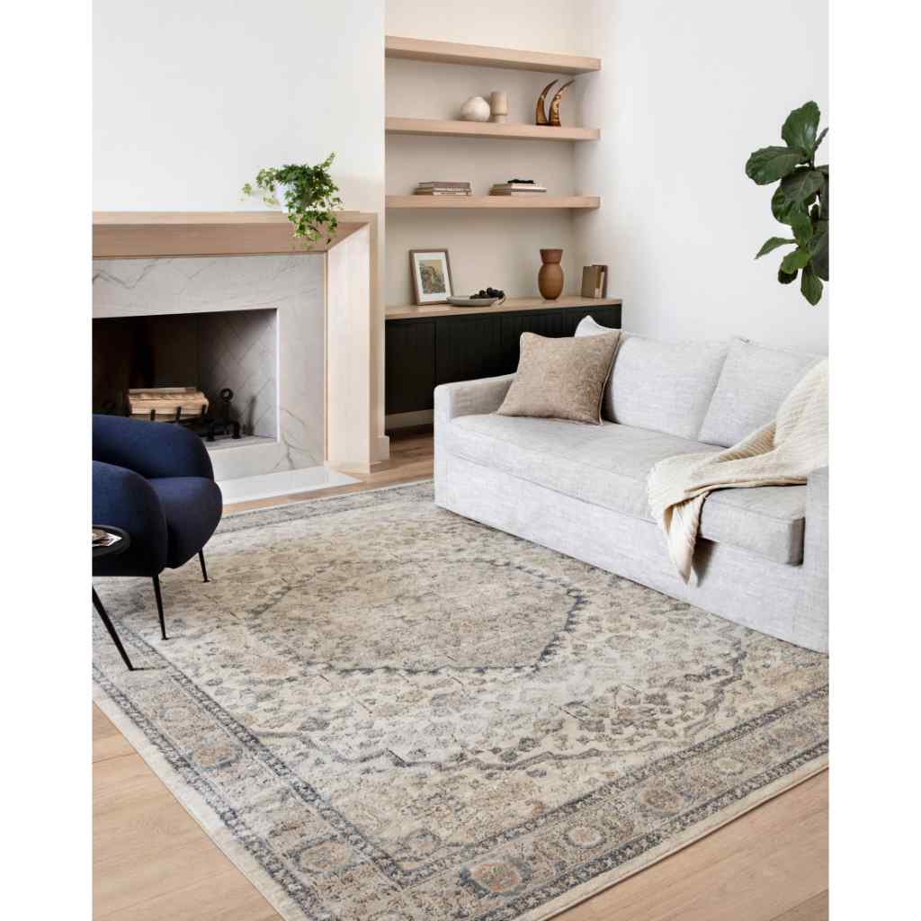 Loloi II Teagan Collection Natural / Lt. Grey Rug TEA-01 Natural / Lt. Grey / 18" x 18" Sample