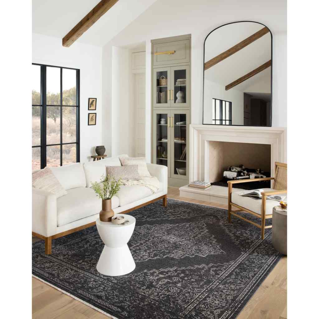 Loloi II Vance Collection Charcoal / Dove Rug VAN-03 Charcoal / Dove / 18" x 18" Sample