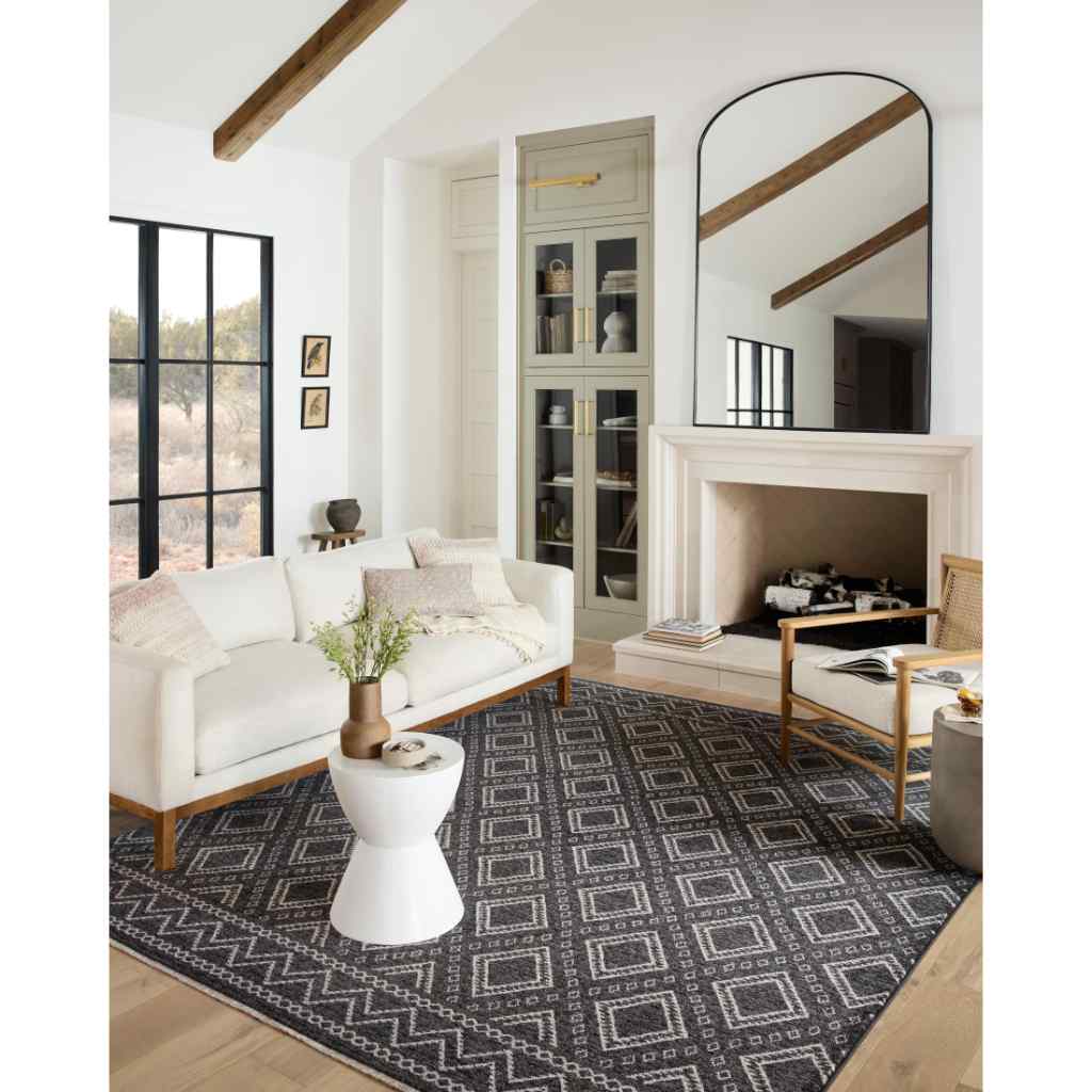 Loloi II Vance Collection Charcoal / Dove Rug VAN-05 Charcoal / Dove / 18" x 18" Sample