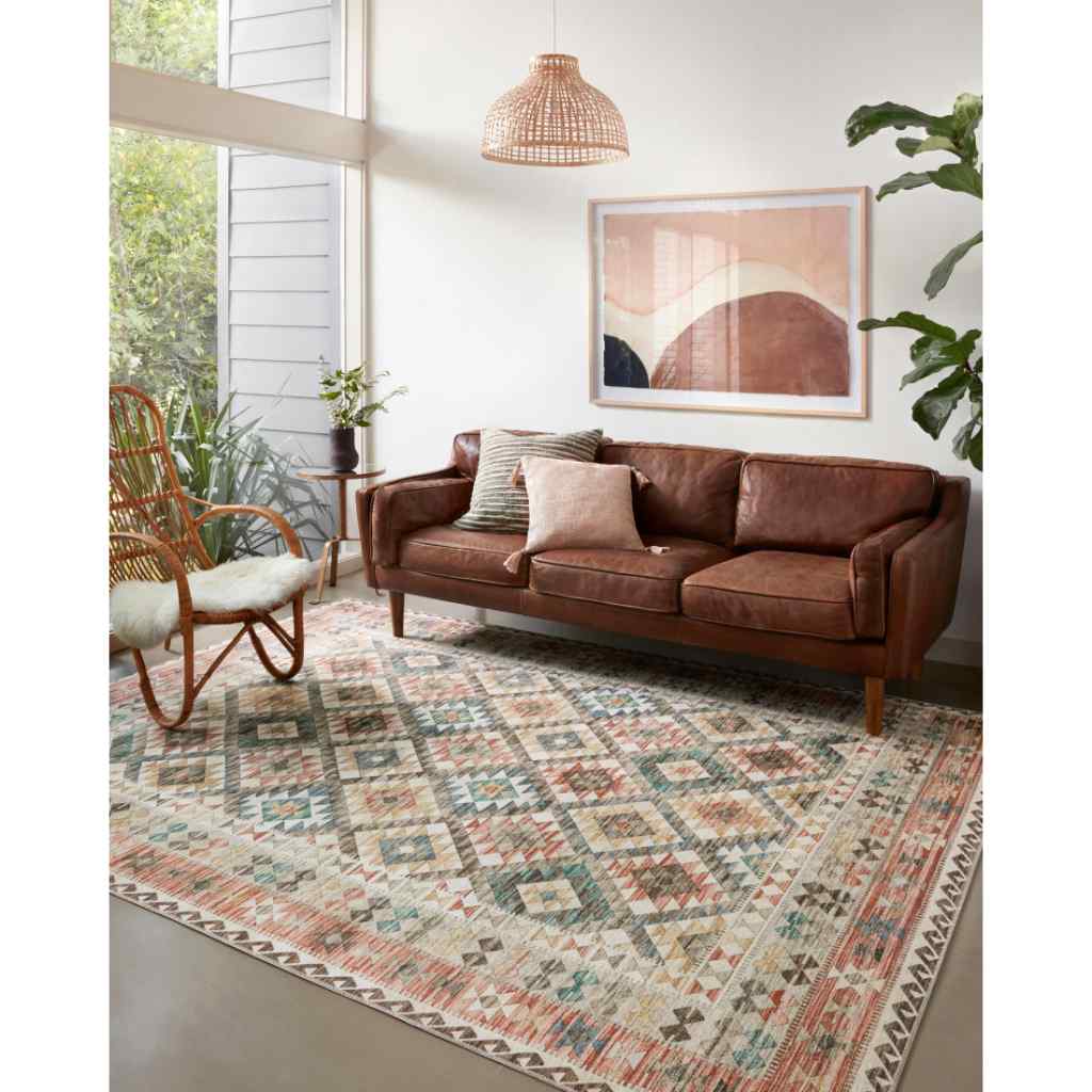 Loloi II Zion Collection Ivory / Multi Rug ZIO-04 Ivory / Multi / 18" x 18" Sample