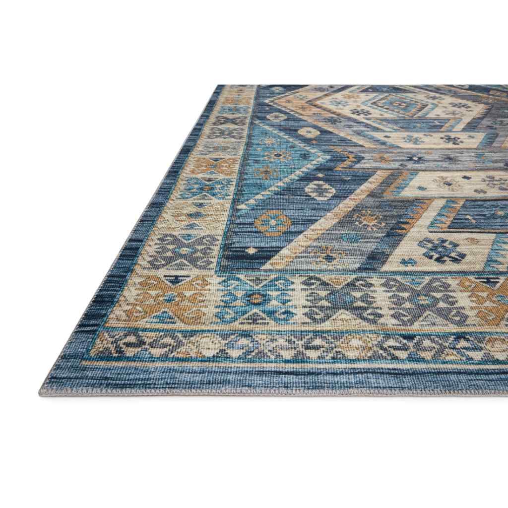 Loloi II Zion Collection Ocean / Gold Rug ZIO-02 Ocean / Gold / 18" x 18" Sample