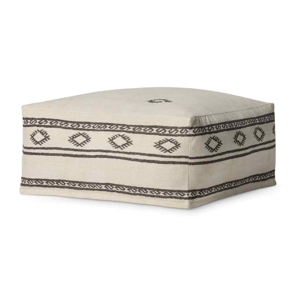 Loloi Ivory / Brown Pouf LPF0042 Ivory / Brown / 36" x 36" x 17"