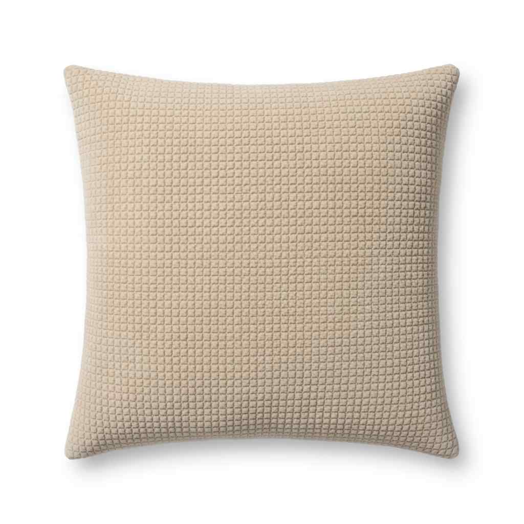 Loloi Ivory Pillow PLL0130 Ivory / 22'' x 22'' Cover w/Down Insert