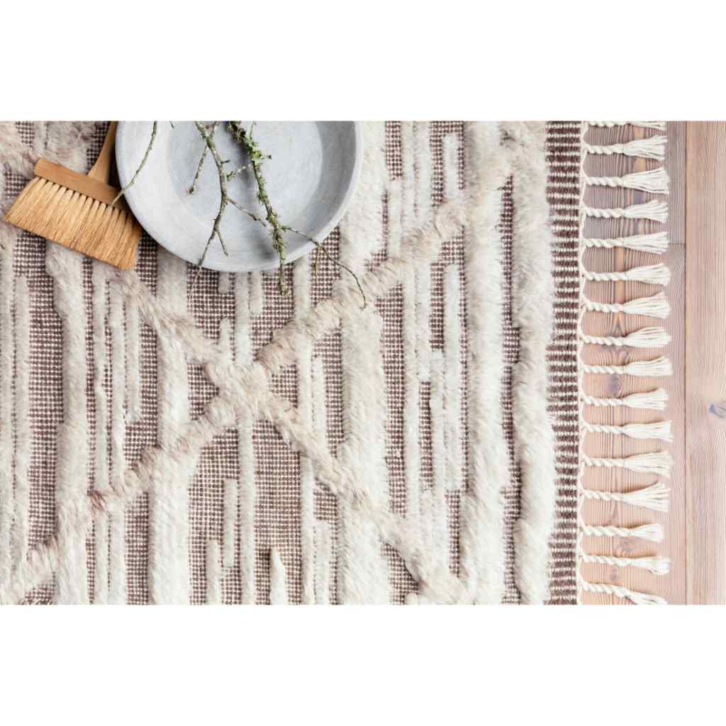 Loloi Khalid Collection Ivory / Taupe Rug KF-07 Ivory / Taupe / 18" x 18" Sample