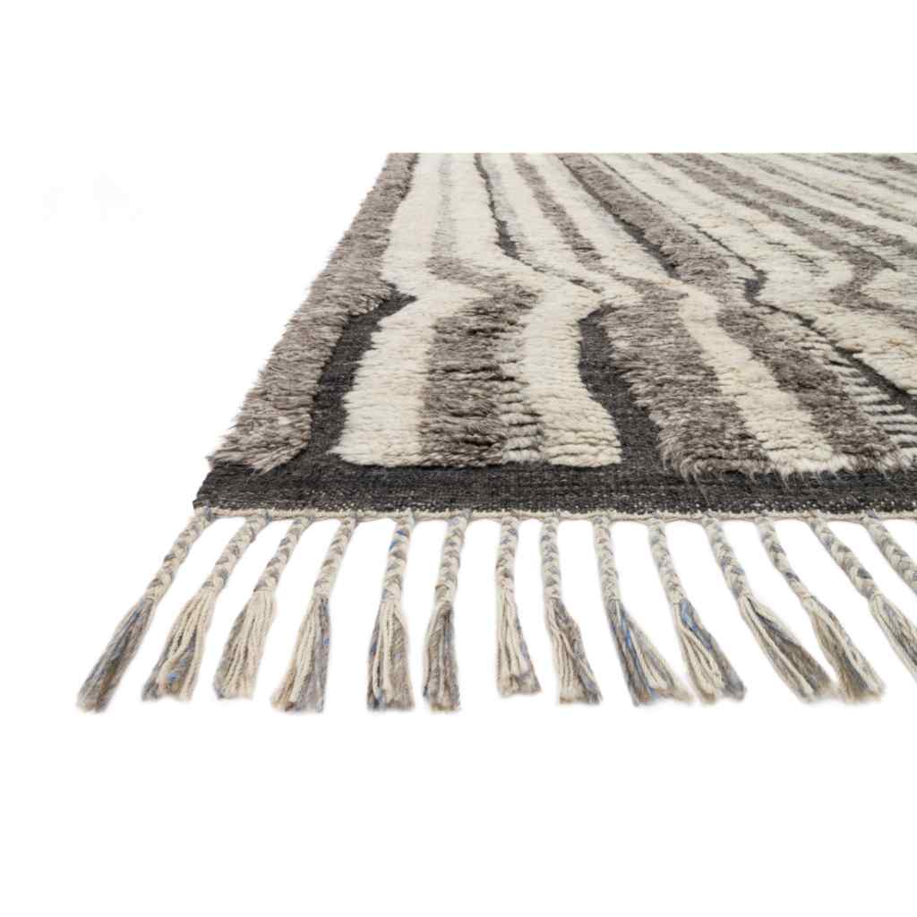 Loloi Khalid Collection Stone / Charcoal Rug KF-03 Stone / Charcoal / 18" x 18" Sample