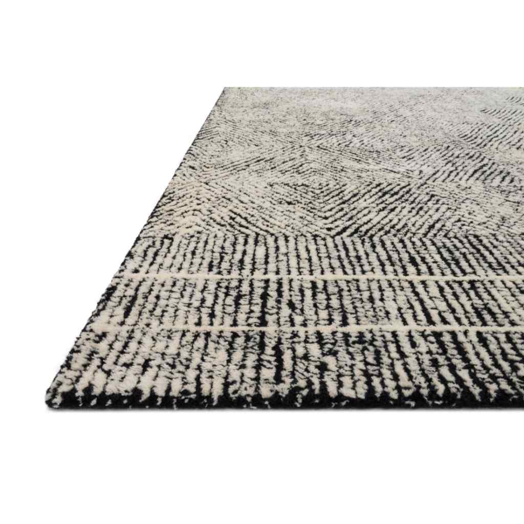 Loloi Kopa Collection Black / Ivory Rug KO-01 Black / Ivory / 18" x 18" Sample