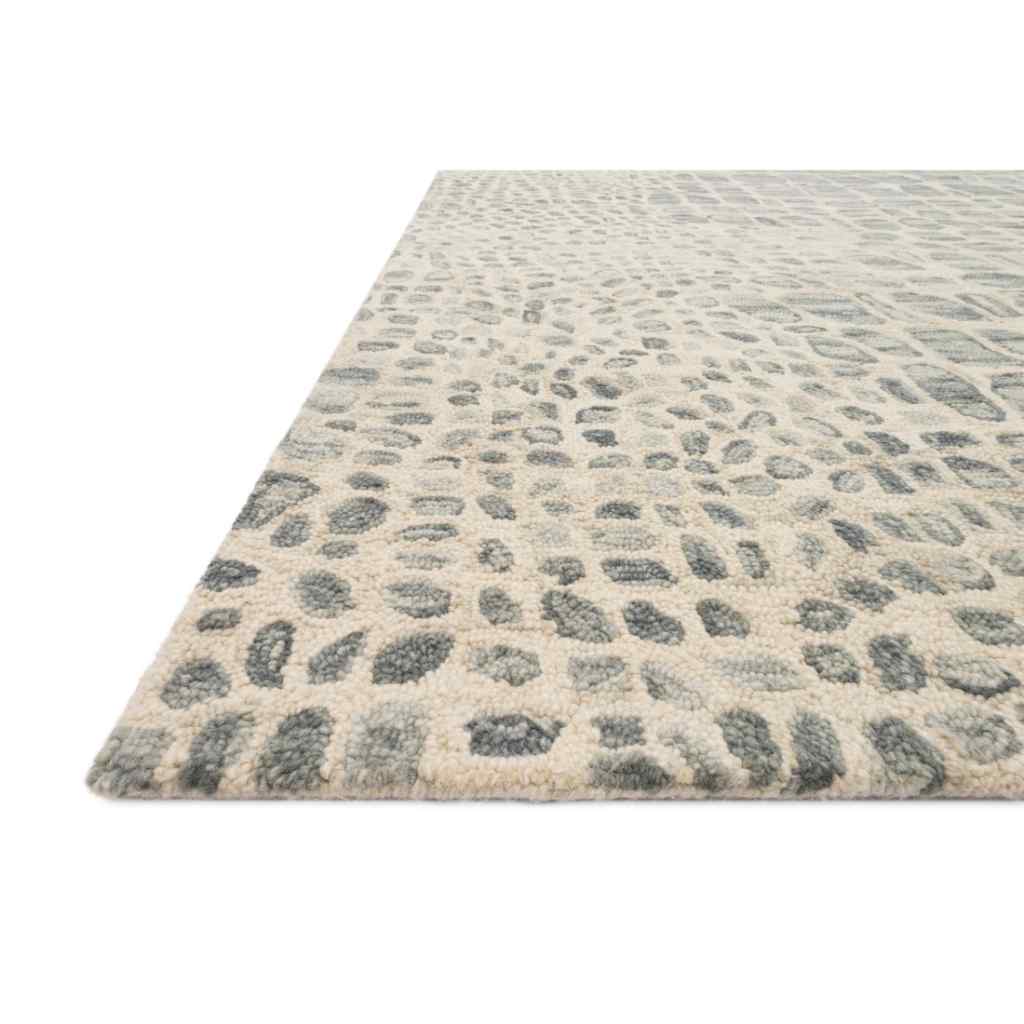 Loloi Masai Collection Silver Grey / Ivory Rug MAS-03 Silver Grey / Ivory / 18" x 18" Sample