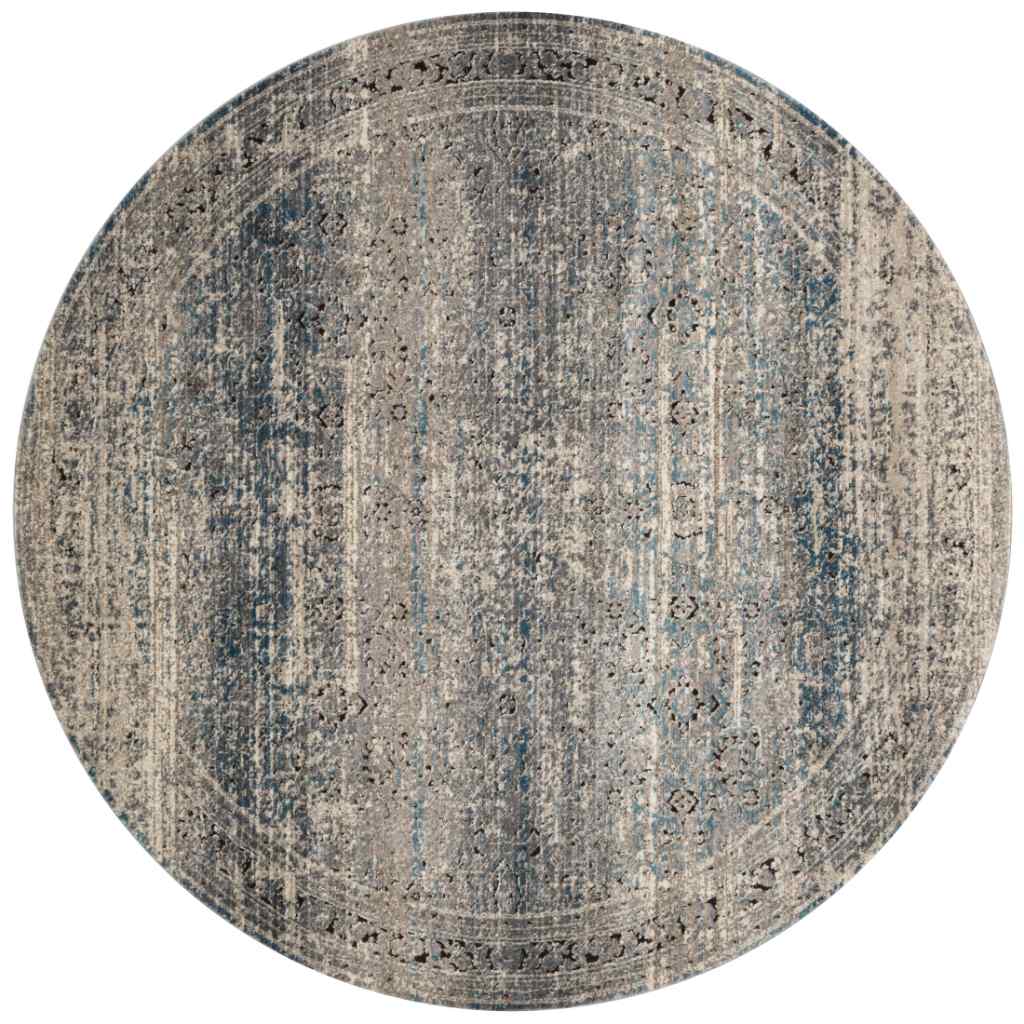 Loloi Millennium Collection Grey / Blue Rug MV-02 Grey / Blue / 7'-7" x 7'-7" Round