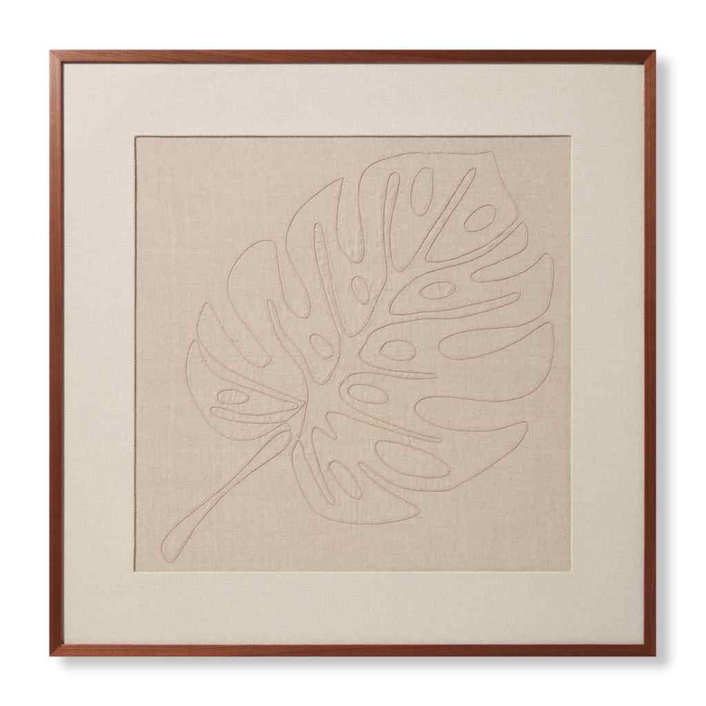 Loloi Monstera Collection Natural / Beige Wall Art MONST Natural / Beige / 3' x 3' Wall Art