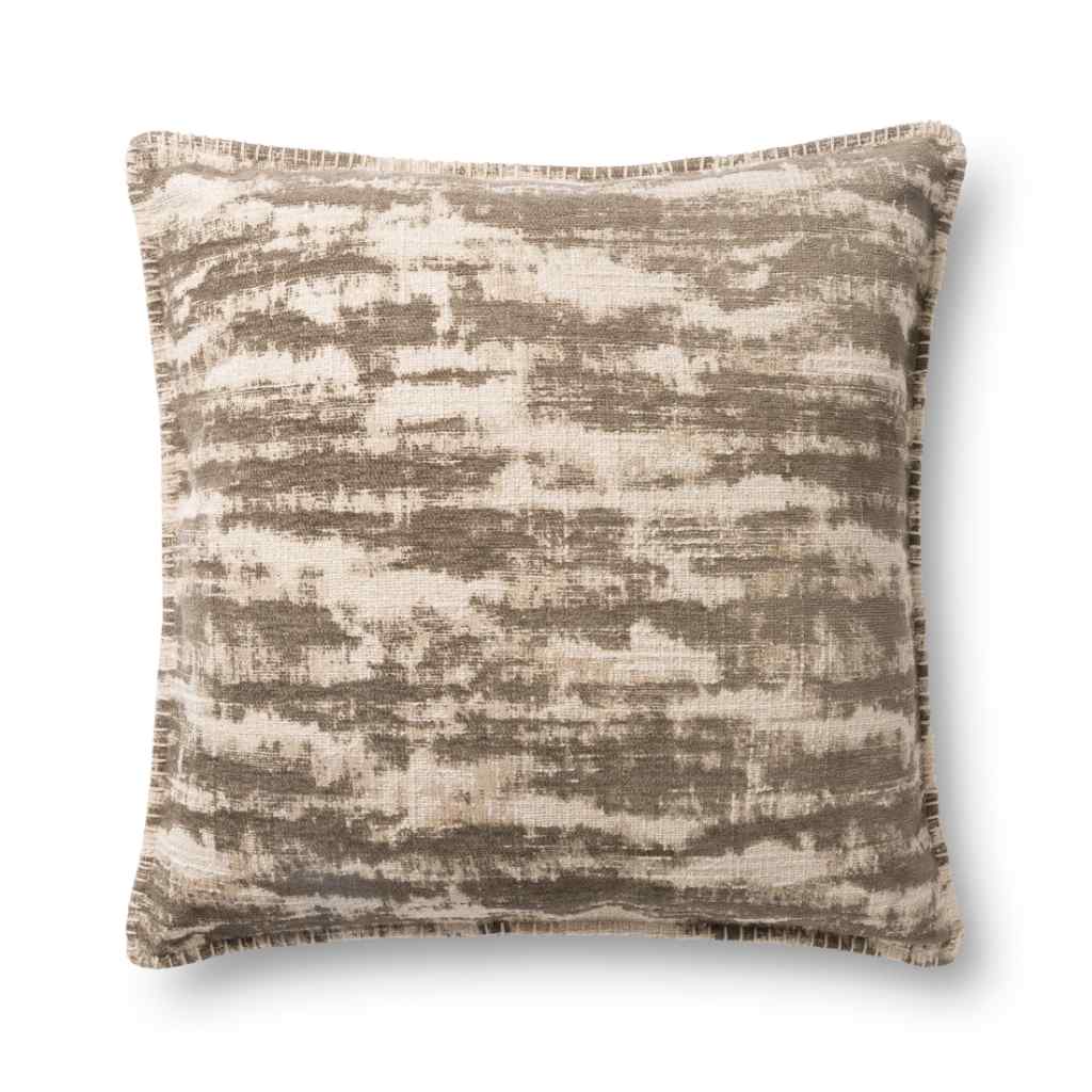 Loloi Pillows Collection Beige Pillow P0891 Beige / 22" x 22" Cover w/Down Insert