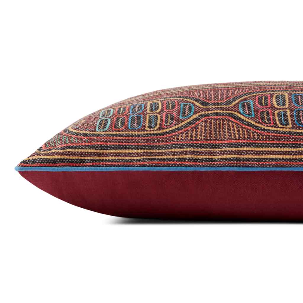 Loloi Pillows Collection Berry / Multi Pillow PLL0107 Berry / Multi / 13" x 35" Cover w/Down Insert