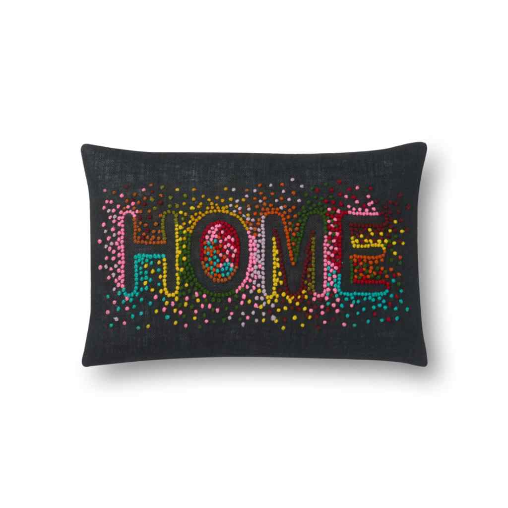 Loloi Pillows Collection Black / Multi Pillow P0560 Black / Multi / 13" x 21" Cover Only