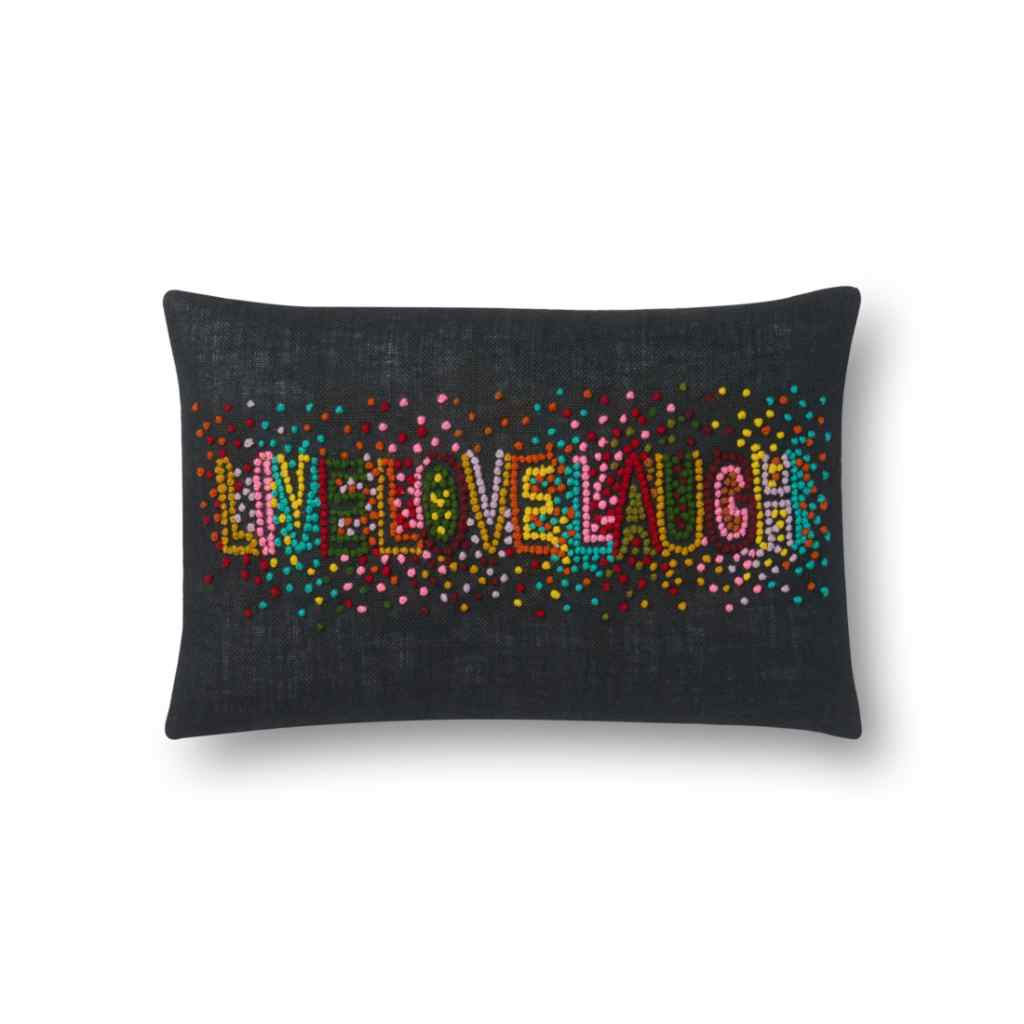 Loloi Pillows Collection Black / Multi Pillow P0561 Black / Multi / 13" x 21" Cover Only