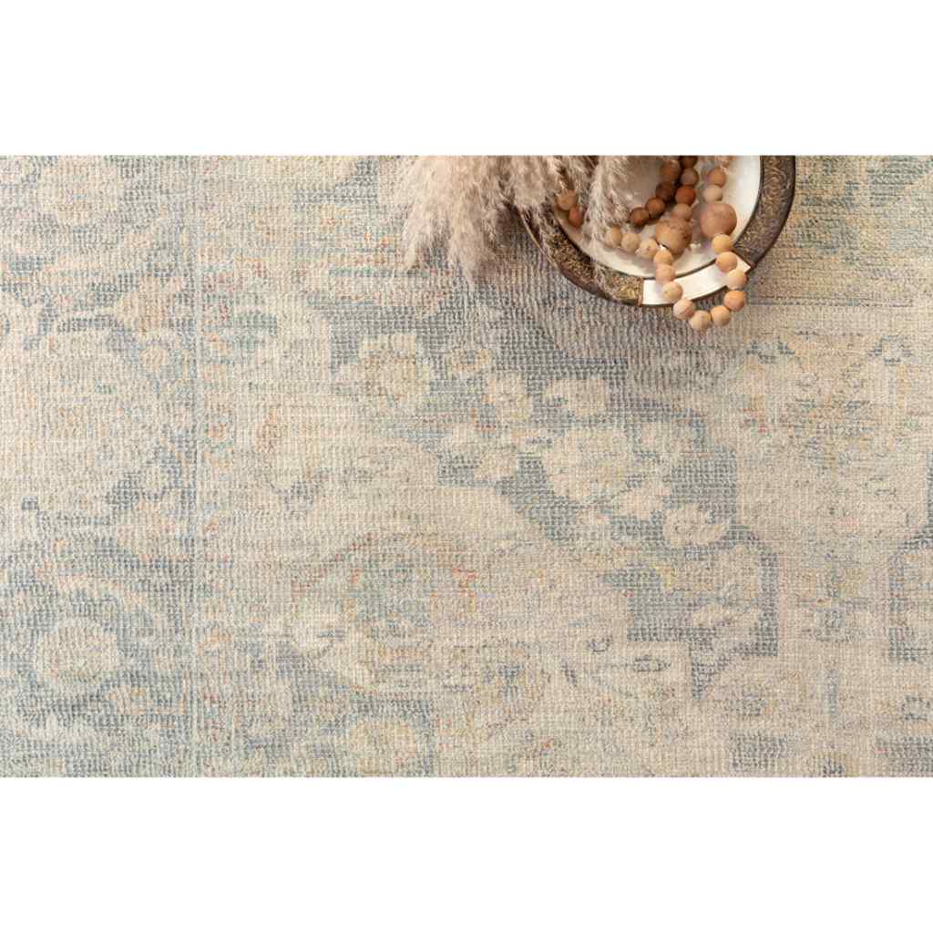 Loloi Priya Collection Bone / Bluestone Rug PRY-08 Bone / Bluestone / 18" x 18" Sample