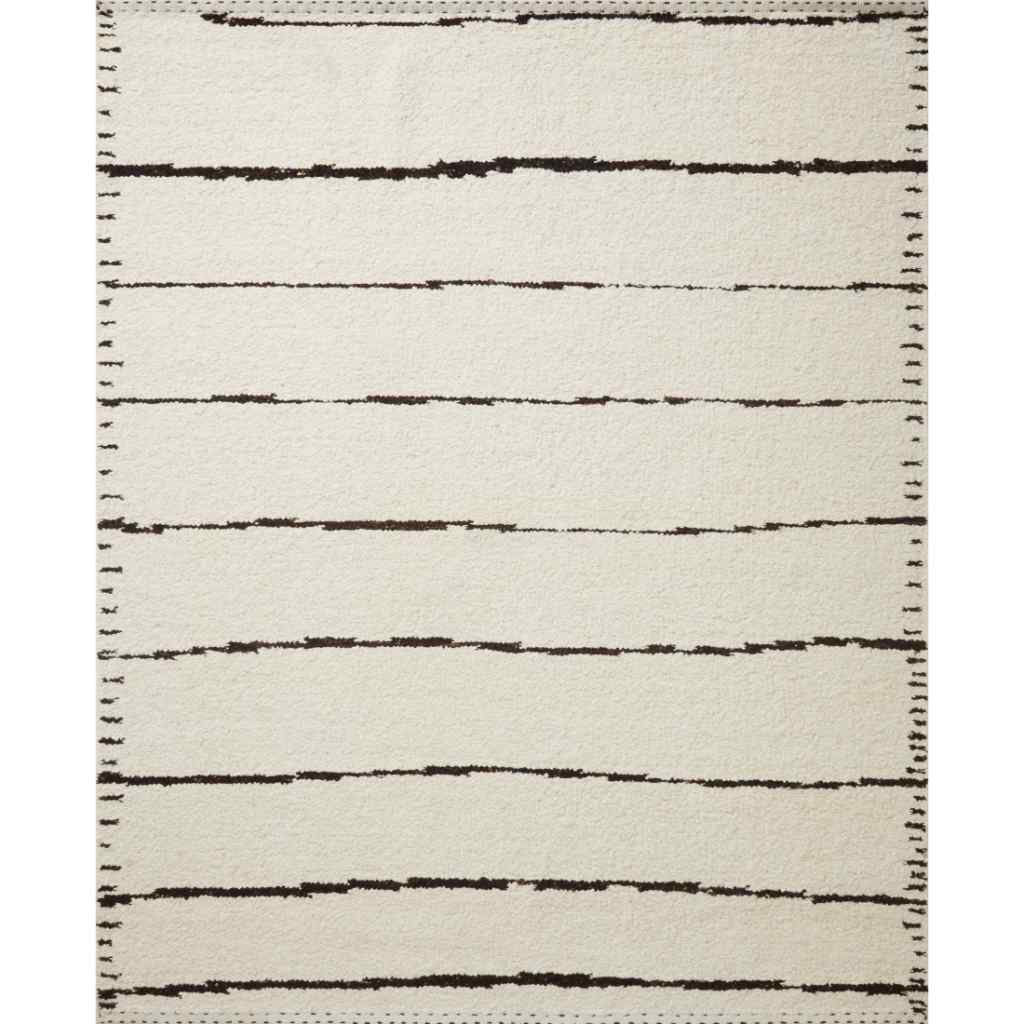 Loloi Roman Collection Ivory / Black Rug ROM-05 Ivory / Black / 18" x 18" Sample