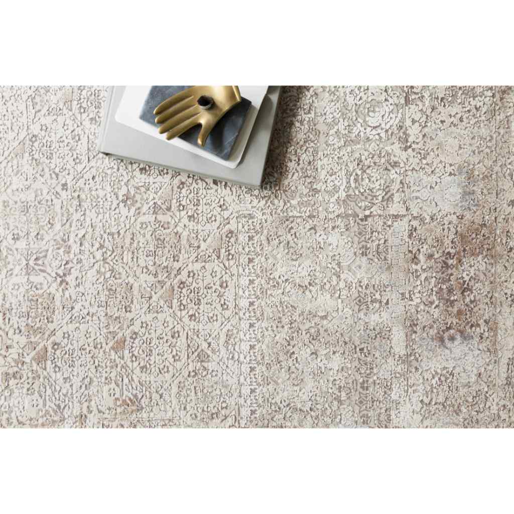 Loloi Sienne Collection Ivory / Pebble Rug SIE-01 Ivory / Pebble / 18" x 18" Sample