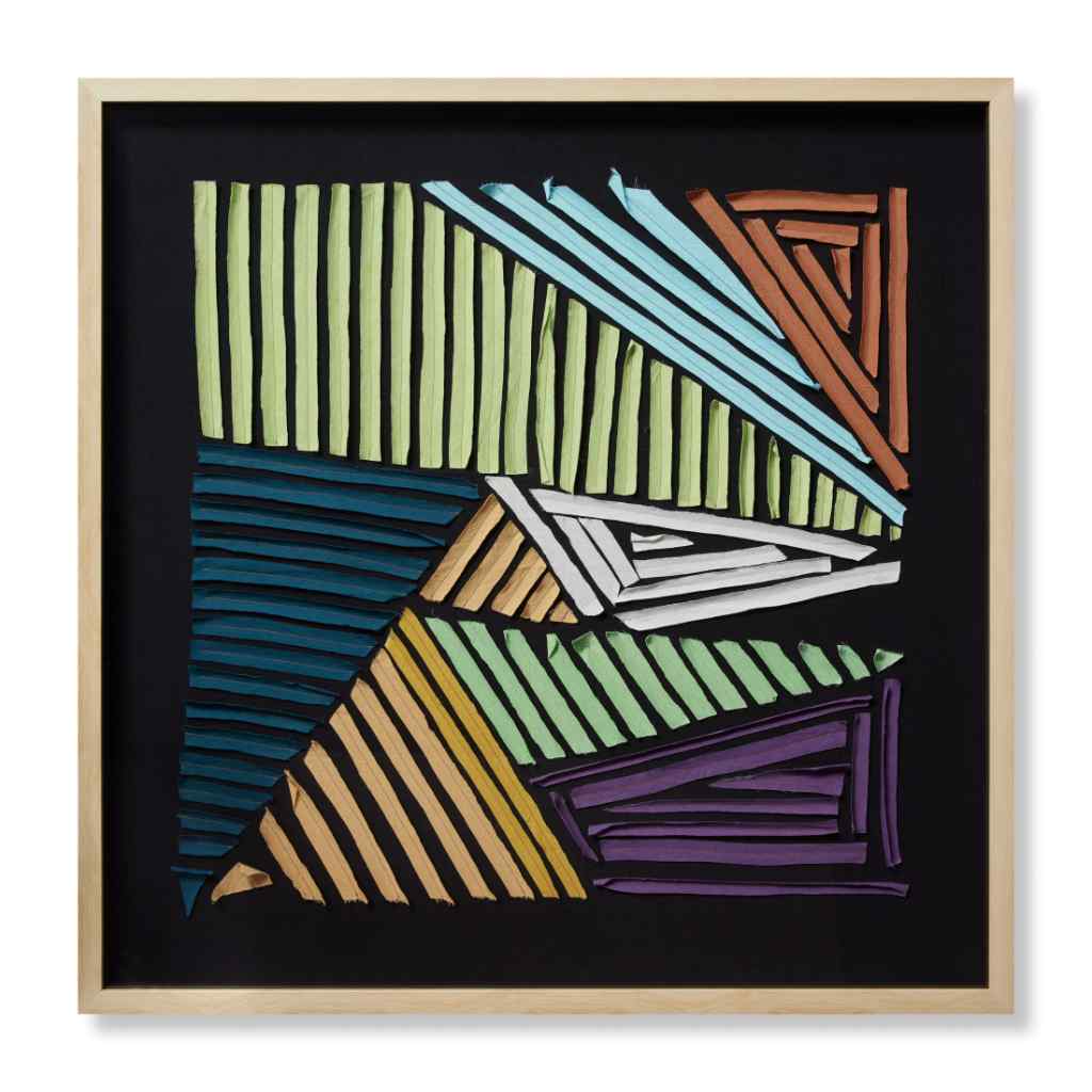Loloi Straight Forward Collection Black / Multi Wall Art STRAX Black / Multi / 3'-4" x 3'-4" Wall Art