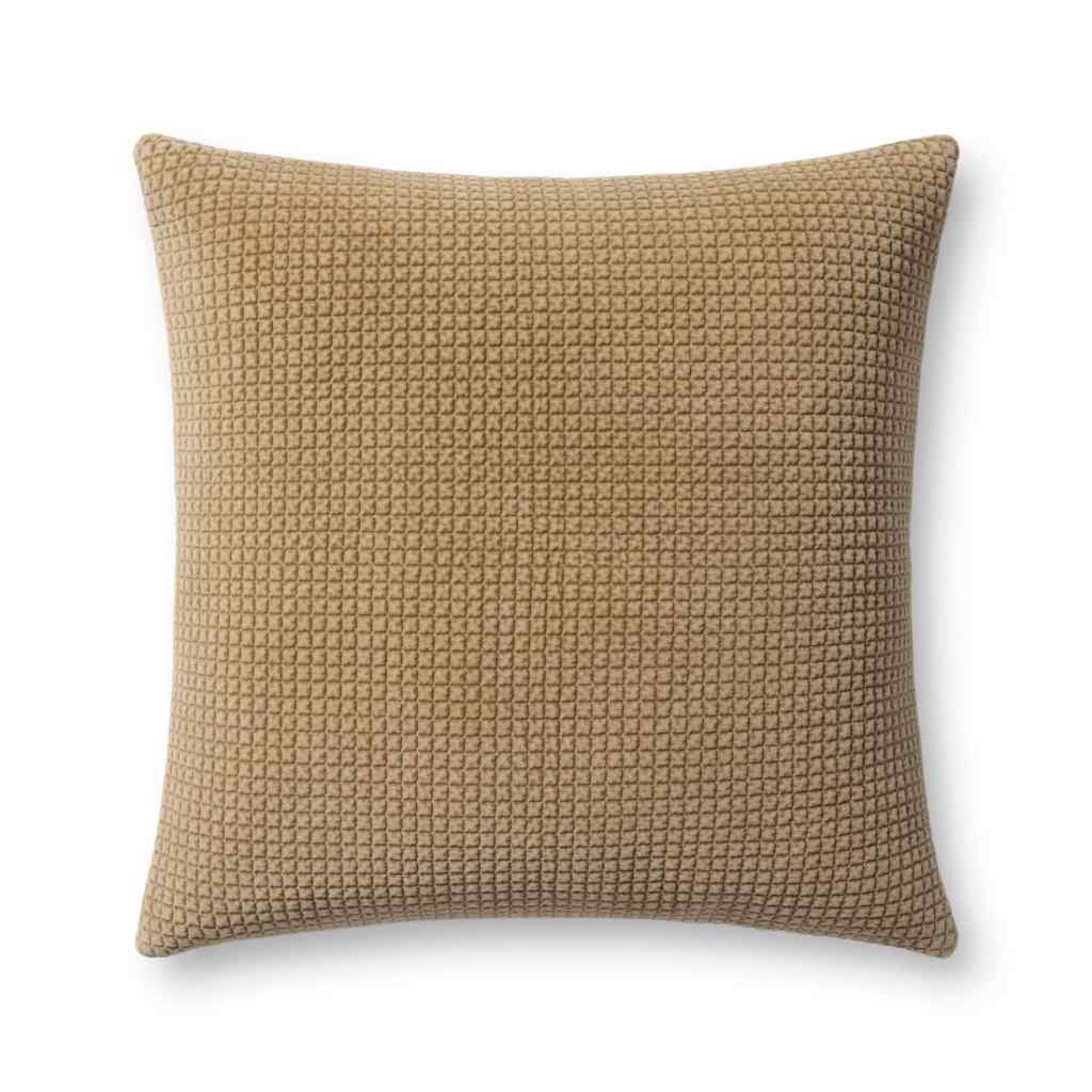 Loloi Tan Pillow PLL0130 Tan / 22'' x 22'' Cover w/Down Insert