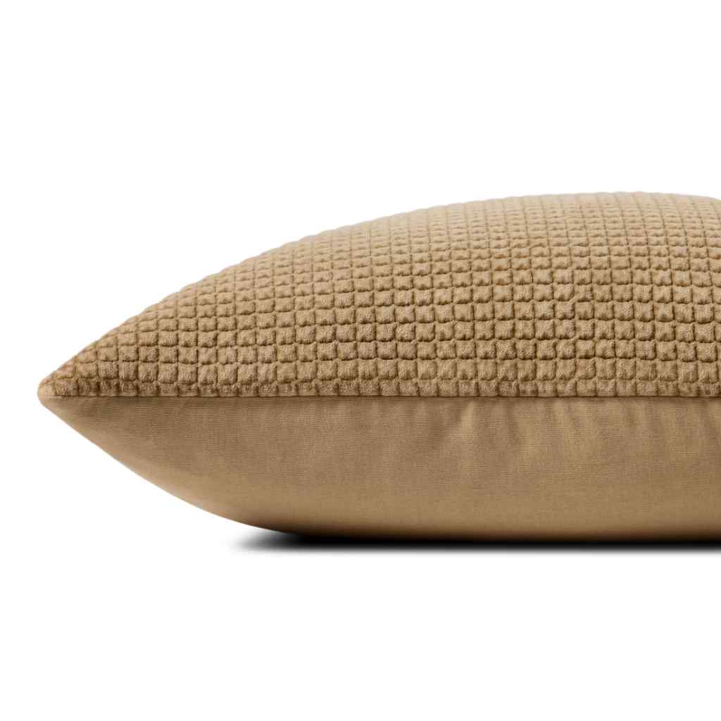 Loloi Tan Pillow PLL0130 Tan / 22'' x 22'' Cover w/Down Insert