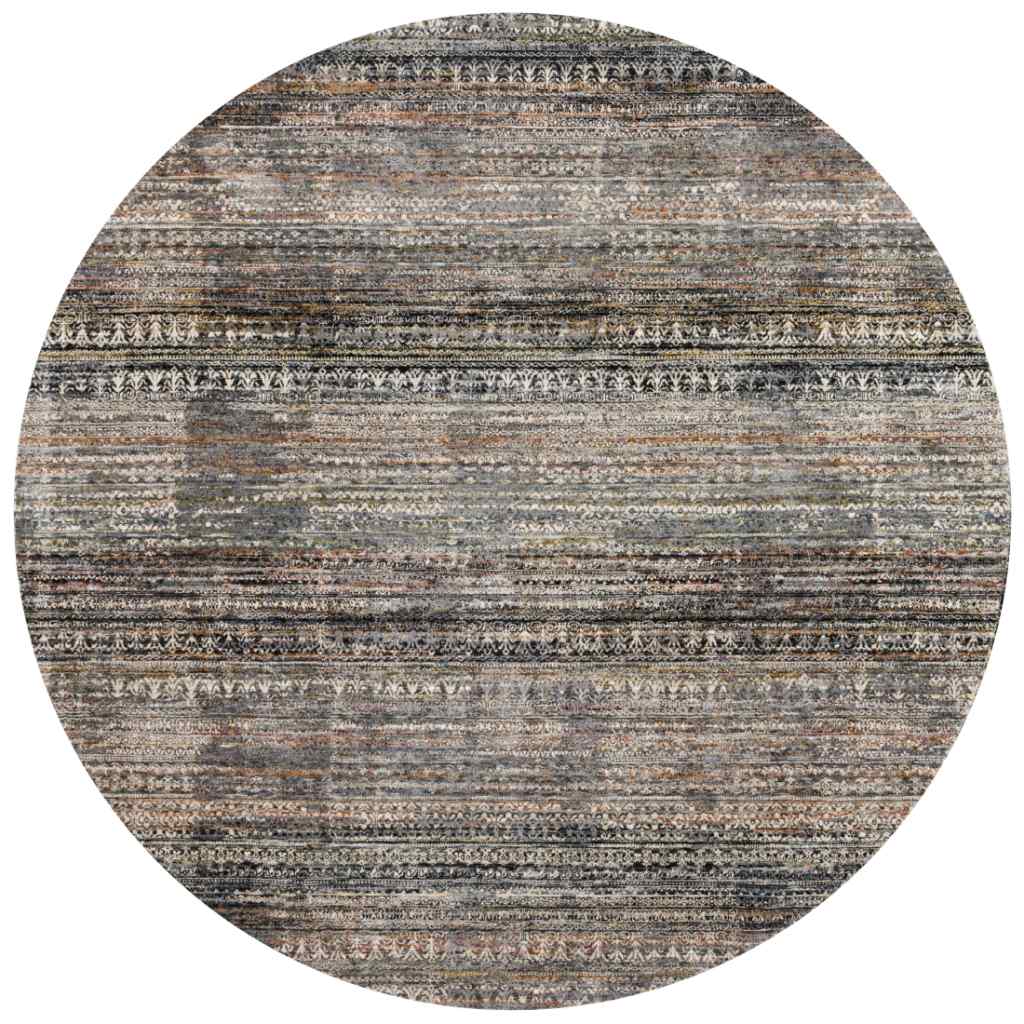 Loloi Theia Collection Grey / Multi Rug THE-08 Grey / Multi / 7'-10" x 7'-10" Round