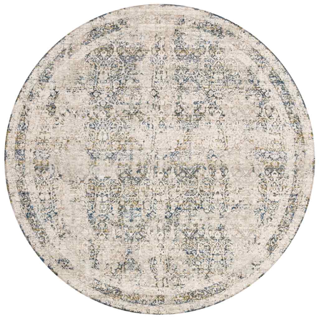 Loloi Theia Collection Natural / Ocean Rug THE-01 Natural / Ocean / 7'-10" x 7'-10" Round