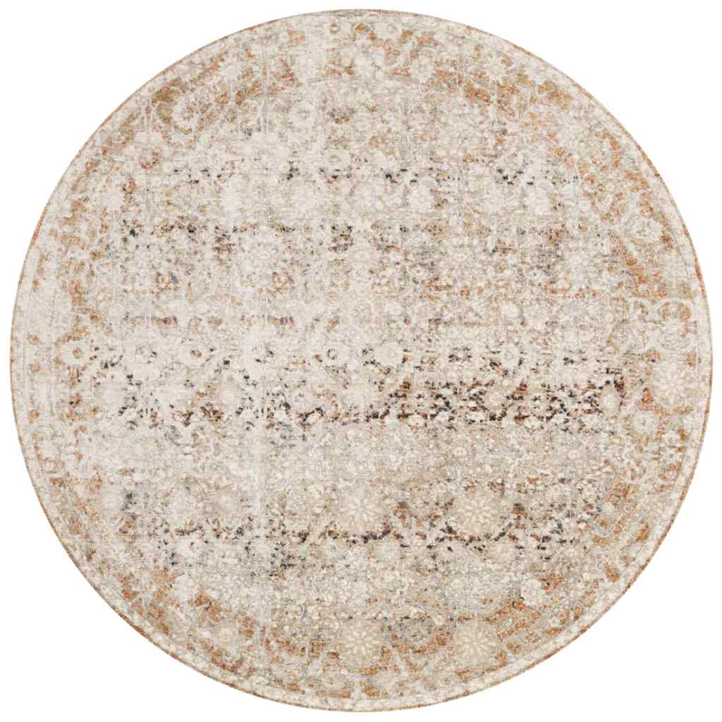 Loloi Theia Collection Natural / Rust Rug THE-07 Natural / Rust / 7'-10" x 7'-10" Round